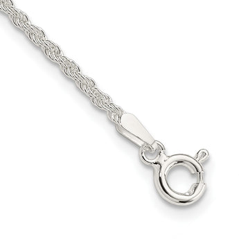Sterling Silver 1.8mm Solid Rope Chain - Birthstone Company