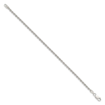 Sterling Silver 2.5mm Solid Rope Chain - Birthstone Company