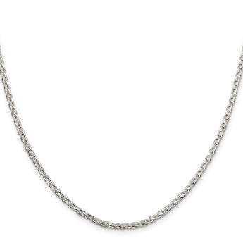 Sterling Silver 925 Diamond-Cut Spiga Chain Necklace 16 Polished Finish 22 in - Birthstone Company