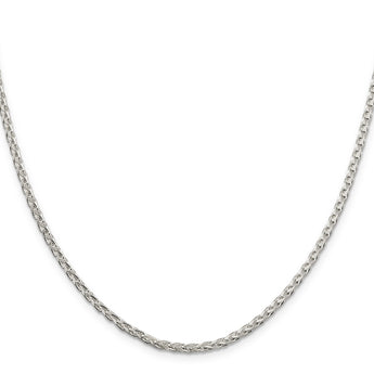 Sterling Silver 925 Diamond-Cut Spiga Chain Necklace 16 Polished Finish - 22