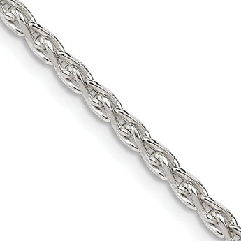 Sterling Silver 925 Diamond-Cut Spiga Chain Necklace 16 Polished Finish - 22