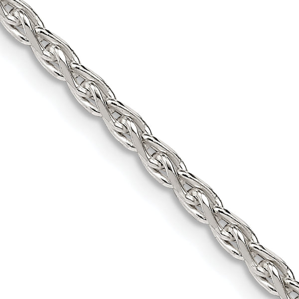 Sterling Silver 925 Diamond-Cut Spiga Chain Necklace 16 Polished Finish - 20