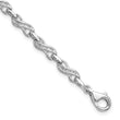 Sterling Silver Diamond Infinity Bracelet with Rhodium Polish