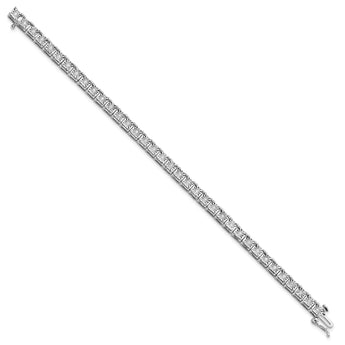 Sterling Silver Rhodium-plated Diam. Square Link Bracelet - Birthstone Company
