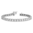 Sterling Silver Rhodium-plated Diam. Square Link Bracelet - Birthstone Company