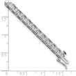 Sterling Silver Rhodium-plated Diam. Square Link Bracelet - Birthstone Company