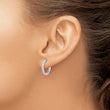 Sterling Silver Diamond Huggie Hoop Earrings with Rhodium Finish - Birthstone Company