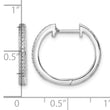 Sterling Silver Diamond Huggie Hoop Earrings with Rhodium Finish - Birthstone Company