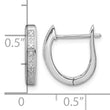 Sterling Silver Rhodium Diamond Hinged Hoop Earrings - Birthstone Company