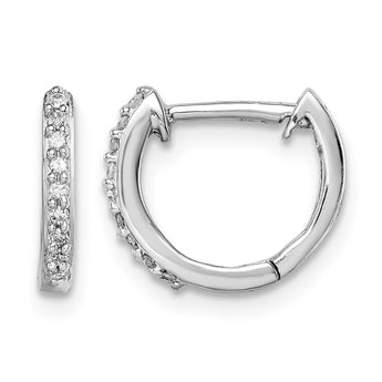 Sterling Silver Rhodium Diam. Huggie Earrings - Birthstone Company