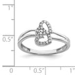 Sterling Silver Rhodium PlatedDiamond Heart Ring