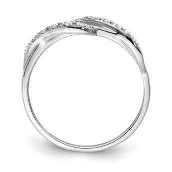 Sterling Silver Rhodium Plated Diamond Ring