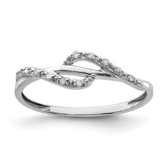 Sterling Silver Rhodium Plated Diamond Ring