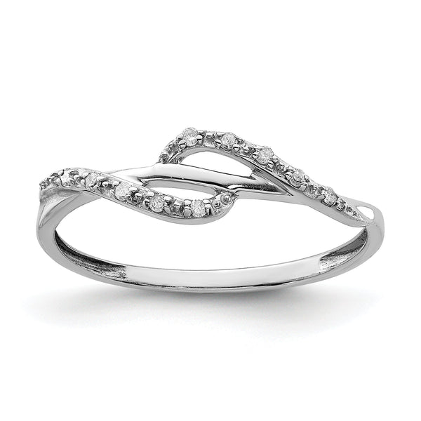Sterling Silver Rhodium Plated Diamond Ring