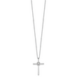 Sterling Silver Diamond Eternal Life Cross Necklace with Rhodium Polish