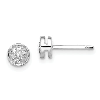 Diamond Circle Post Earrings in Sterling Silver (1/20 ct. tw.)