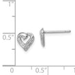 Diamond Heart Stud Earrings in Sterling Silver
