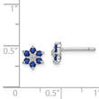Sapphire & Diamond Button Stud Earrings in Sterling Silver