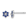 Sapphire & Diamond Button Stud Earrings in Sterling Silver - Birthstone Company