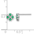 Sterling Silver Rhodium Emerald & Diamond Post Earrings - Birthstone Company