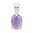 Sterling Silver Rhodium Plated Amethyst Pendant - Birthstone Company