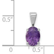 Sterling Silver Rhodium Plated Amethyst Pendant - Birthstone Company