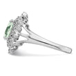 Sterling Silver Rhodium Green Quartz & Diamond Ring