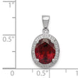 Sterling Silver Rhodium Garnet & Diamond Pendant - Birthstone Company