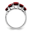 Sterling Silver Rhodium Garnet Ring