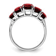 Sterling Silver Rhodium-plated Garnet Ring - Birthstone Company