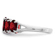 Sterling Silver Rhodium-plated Garnet Ring - Birthstone Company