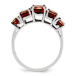 Sterling Silver Rhodium Garnet Ring