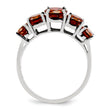 Sterling Silver Rhodium-plated Garnet Ring - Birthstone Company