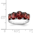 Sterling Silver Rhodium Garnet Ring