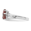 Sterling Silver Rhodium Garnet Heart Ring - Birthstone Company