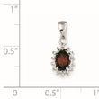 Sterling Silver Rhodium Garnet & Diamond Pendant - Birthstone Company