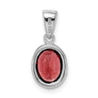 Sterling Silver Rhodium Garnet Pendant - Birthstone Company