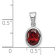Sterling Silver Rhodium Garnet Pendant - Birthstone Company