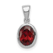 Sterling Silver Rhodium Garnet Pendant - Birthstone Company