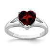 Sterling Silver Rhodium Garnet Ring