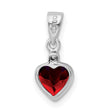 Sterling Silver Rhodium Garnet Diamond Pendant - Birthstone Company