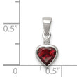 Sterling Silver Rhodium Garnet Diamond Pendant - Birthstone Company