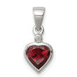Sterling Silver Rhodium Garnet Diamond Pendant - Birthstone Company