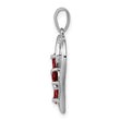 Sterling Silver Rhodium Garnet & Diamond Butterfly Heart Pendant - Birthstone Company