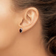925 Sterling Silver Garnet and Diamond Rhodium-Plated Earrings - Birthstone Company