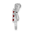 Sterling Silver Rhodium Garnet Dragonfly Chain Slide - Birthstone Company