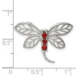 Sterling Silver Rhodium Garnet Dragonfly Chain Slide - Birthstone Company