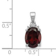 Sterling Silver Rhodium Garnet & Diamond Pendant - Birthstone Company