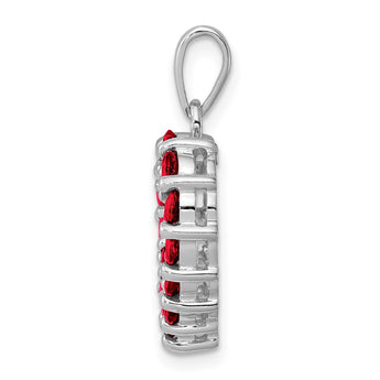 Sterling Silver Rhodium Garnet Pendant - Birthstone Company