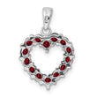 Sterling Silver Rhodium Garnet Pendant - Birthstone Company